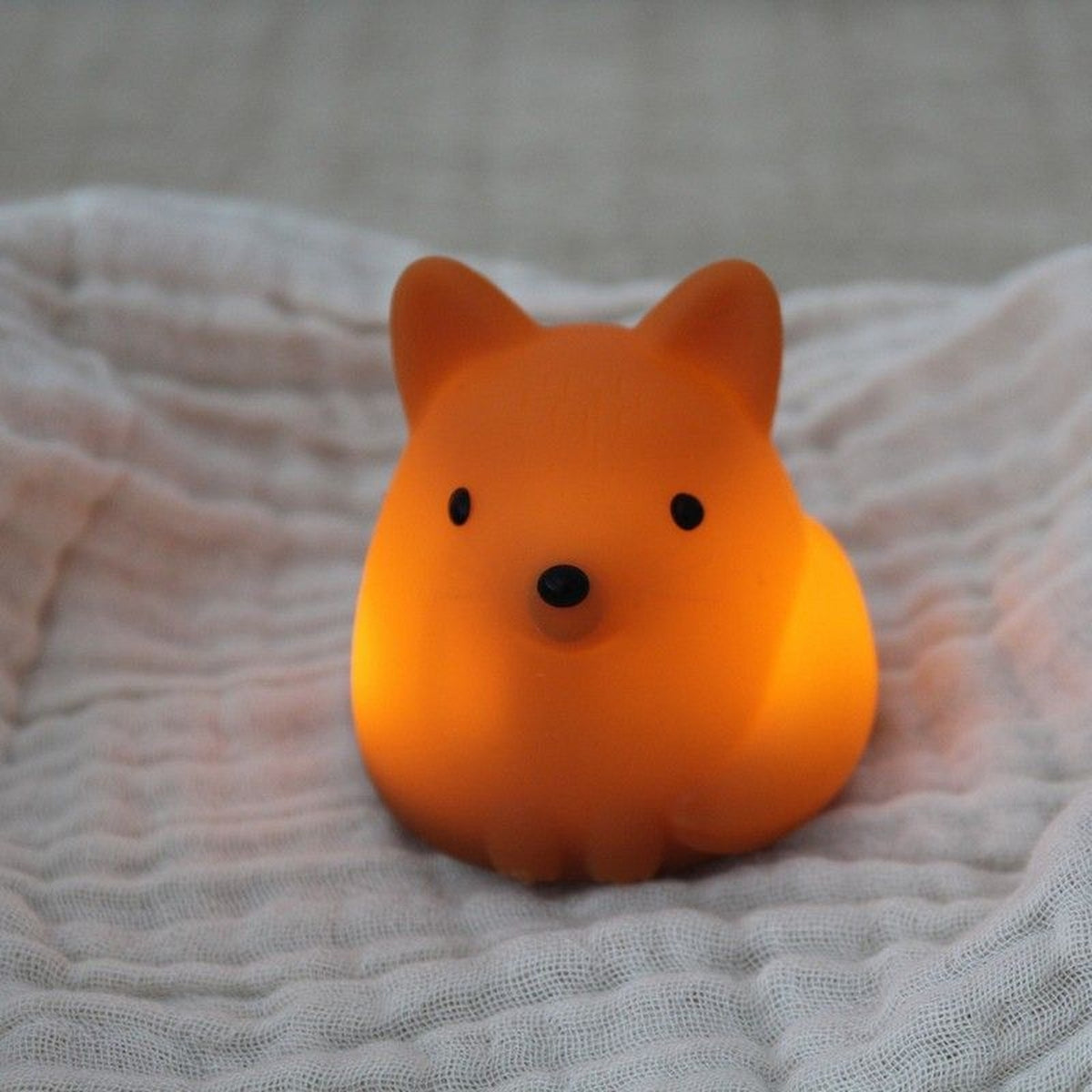 Mini veilleuse renard avec texture douce et couleurs changeantes
