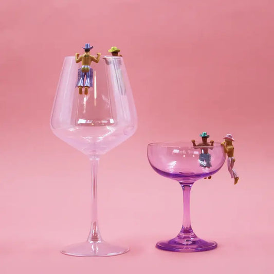 Marqueurs disco en forme de cowboy pour verres colorés