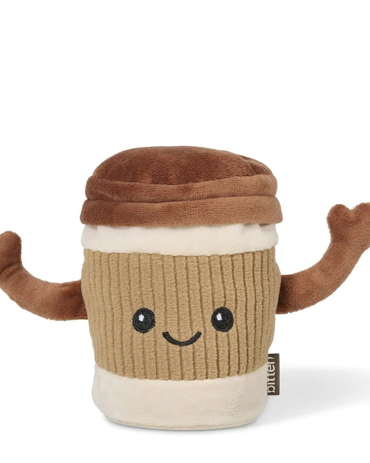 Bouillotte café latte en forme de gobelet avec bras câlins