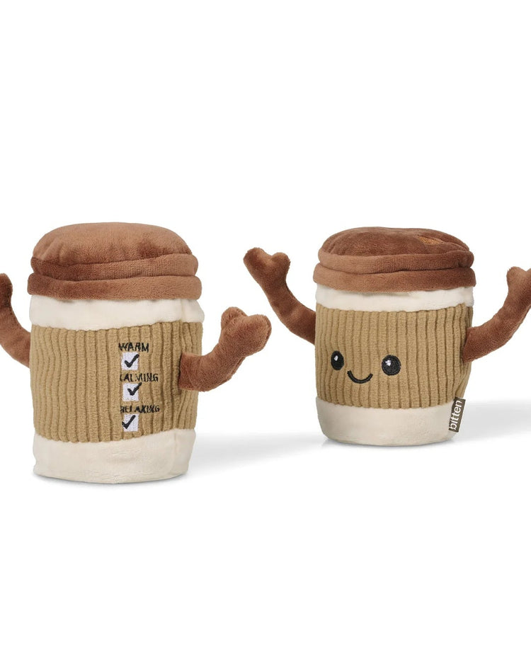 Bouillotte café latte en forme de gobelet avec bras câlins
