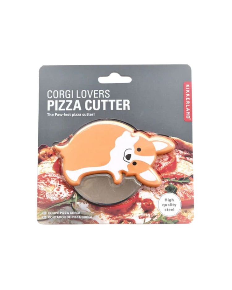 Roulette à pizza en forme de corgi avec détails en relief