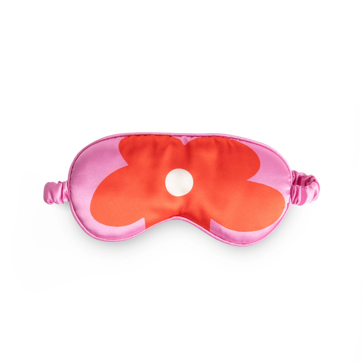 Masque de sommeil avec motif floral rose sur fond doux