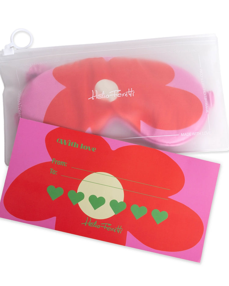 Masque de sommeil floral avec motif rose sur fond doux