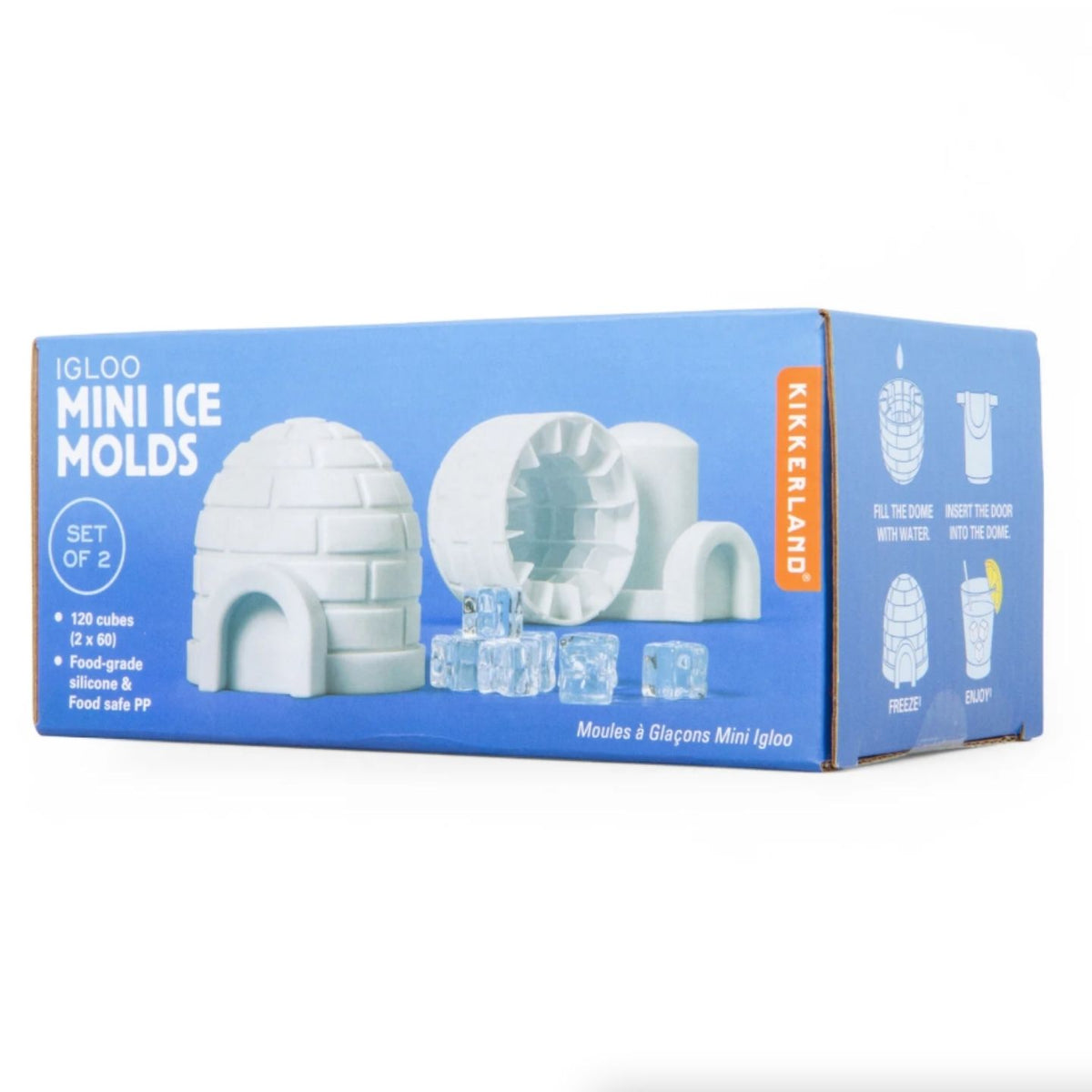 Moule à glaçons igloo avec détails en relief sur la surface