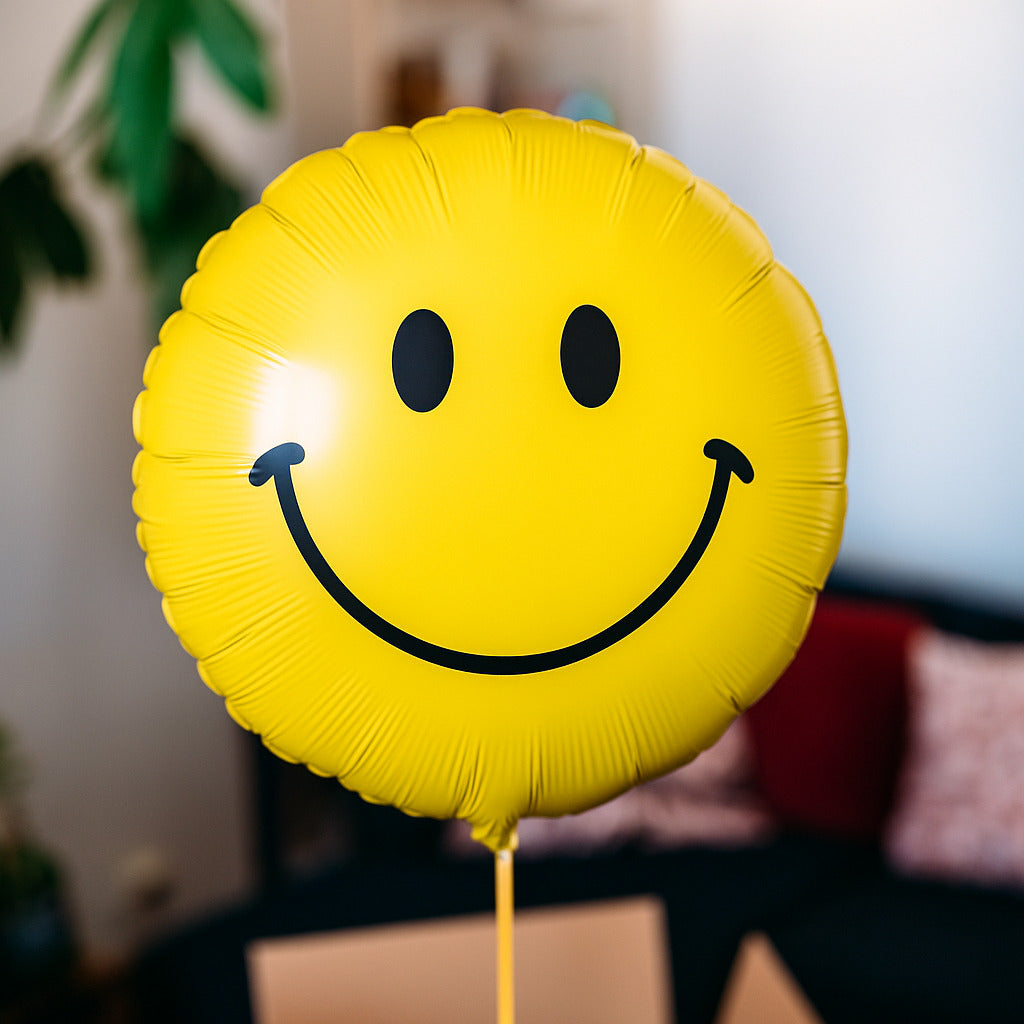Ballon smiley en gros plan avec expression joyeuse