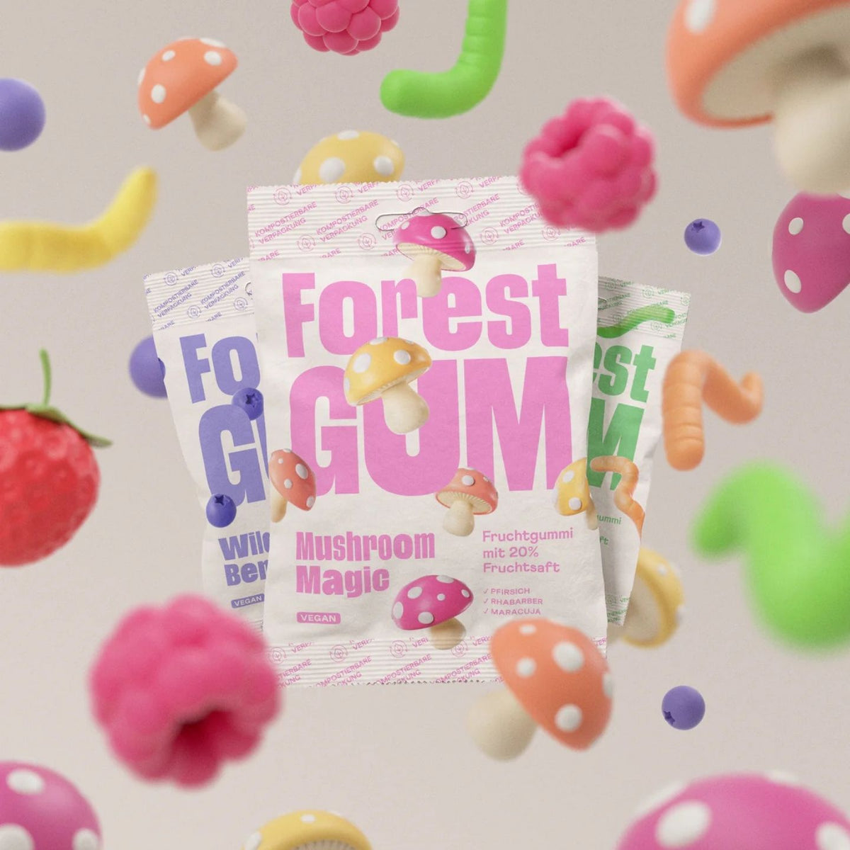 Bonbons vegan en forme de fleurs, couleurs vives et acidulées