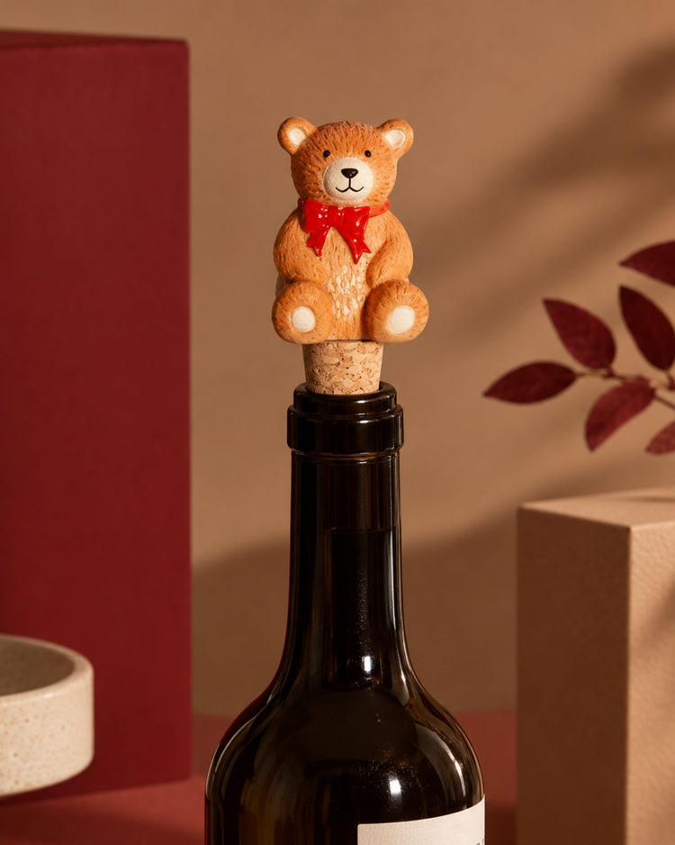 Bouchon de bouteille en forme de nounours, vue de face