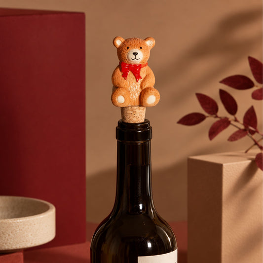 Bouchon de bouteille en forme de nounours, vue de face
