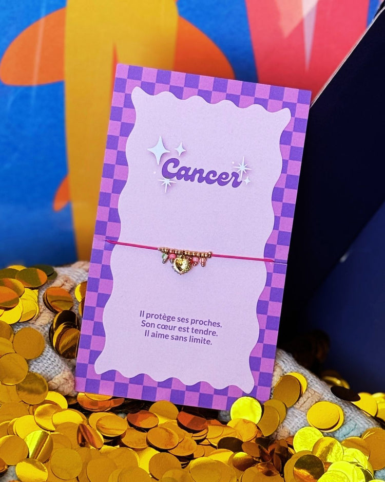 Bracelet Astro Cancer avec perles délicates et fermoir doré