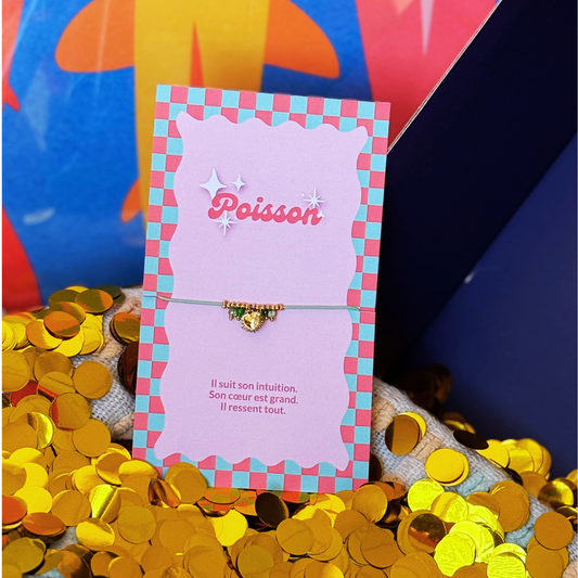 Bracelet Astro Poisson en acier inoxydable, vue rapprochée
