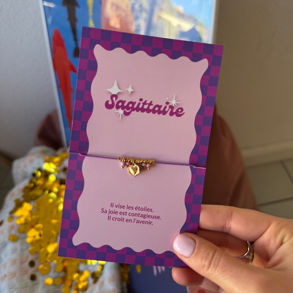 Bracelet en acier inoxydable avec motif Sagittaire élégant