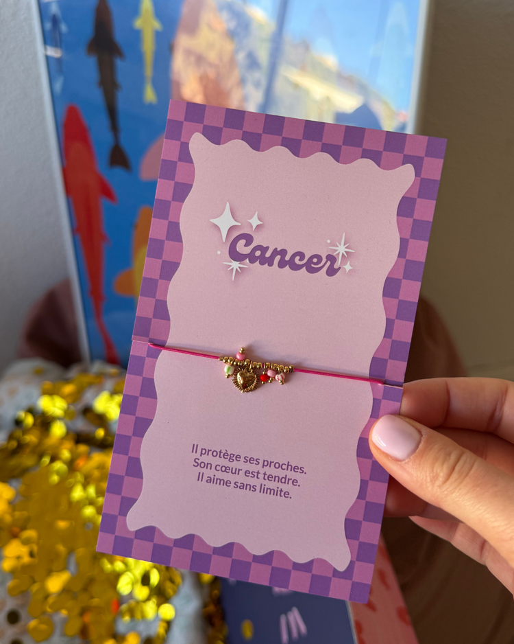 Bracelet Astro Cancer avec perles douces et design délicat