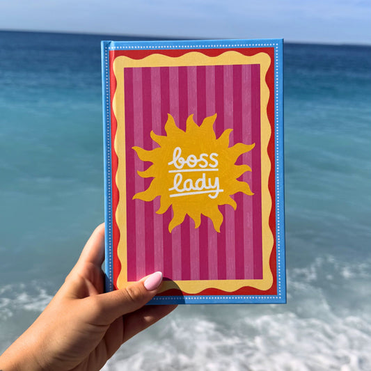 Carnet Boss Lady avec motifs colorés sur la couverture