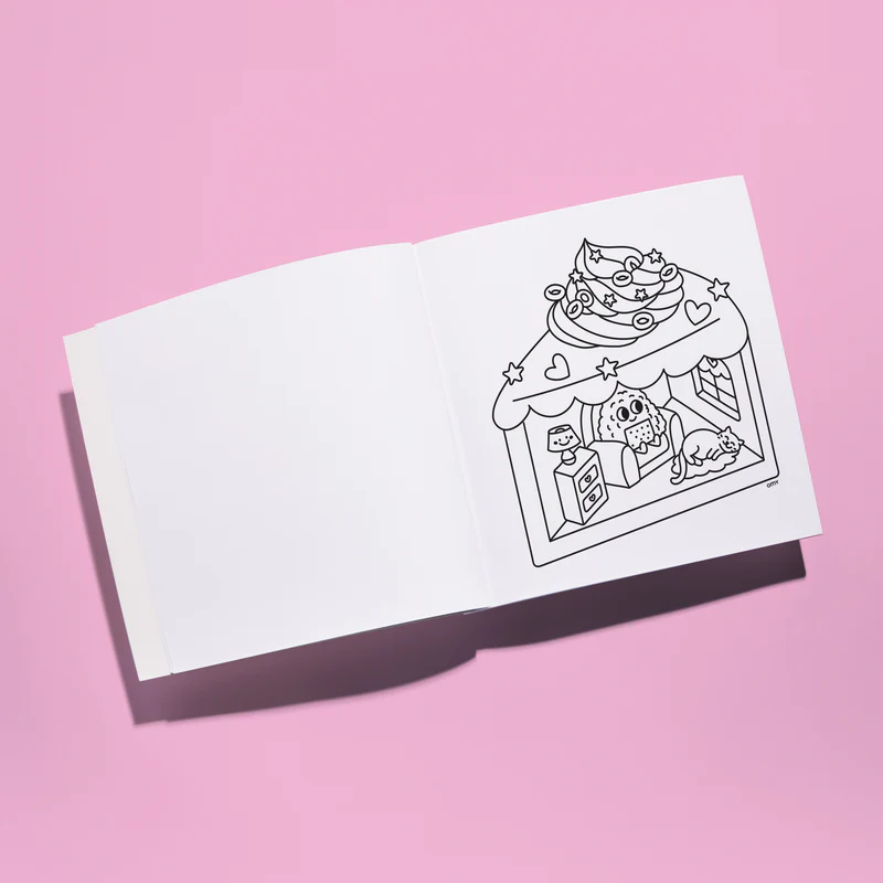 Carnet de coloriage Cozy Art avec motifs kawaii colorés