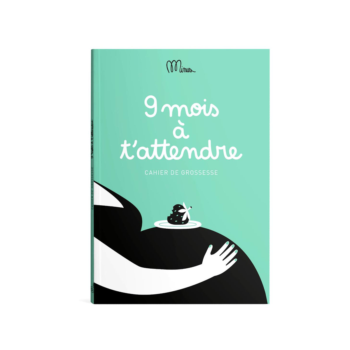 Cahier de grossesse Minus avec couverture douce et motifs délicats.