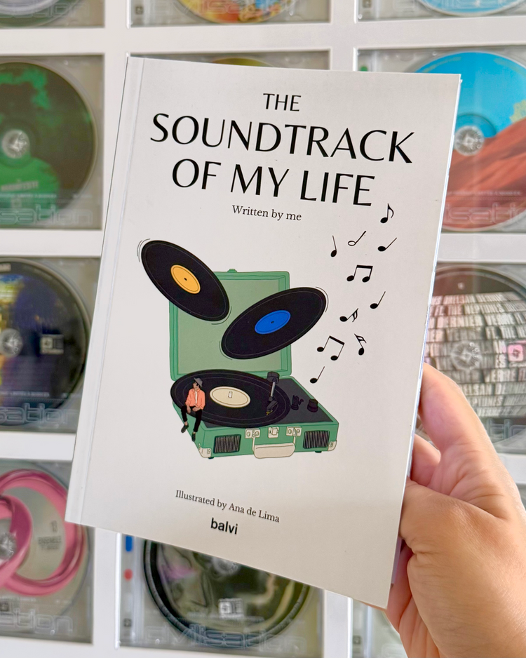 Carnet Playlist avec une couverture illustrée musicale