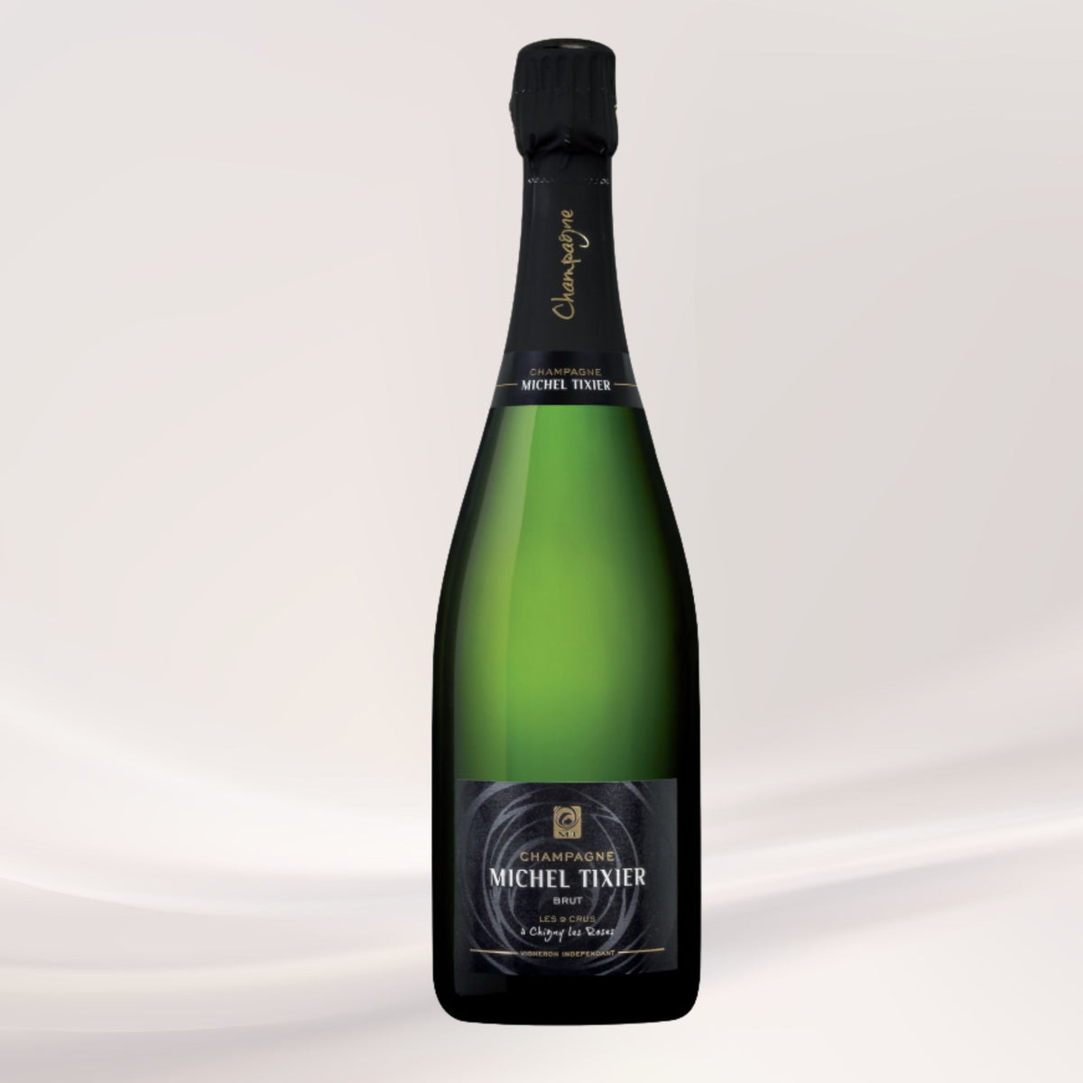 Bouteille de champagne Michel Tixier avec étiquette élégante