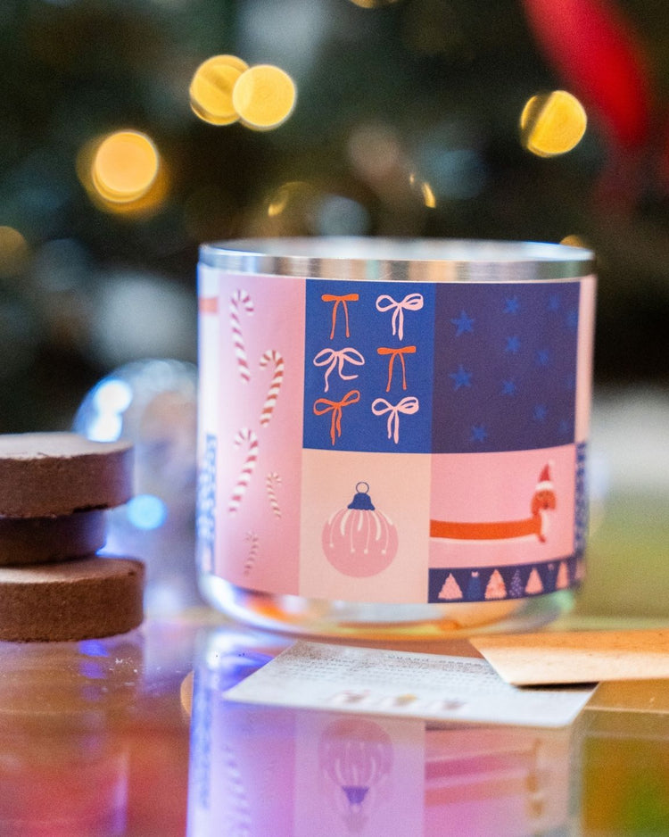 Kit à planter Joyeux Noël avec graines de trèfle en vue rapprochée
