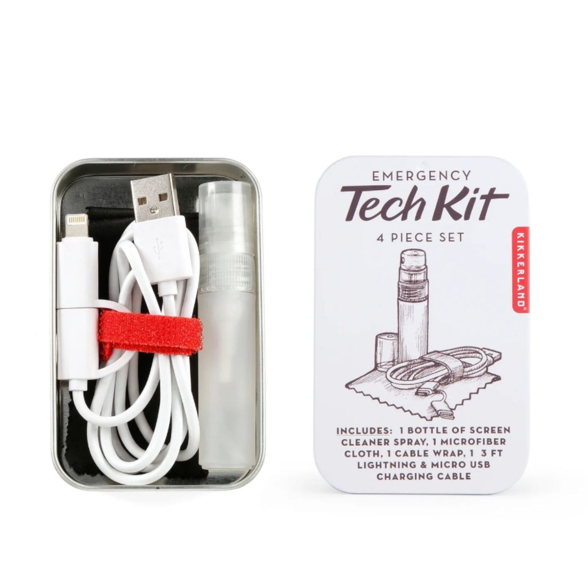 Kit de secours pour téléphone avec câble USB et chiffon microfibre