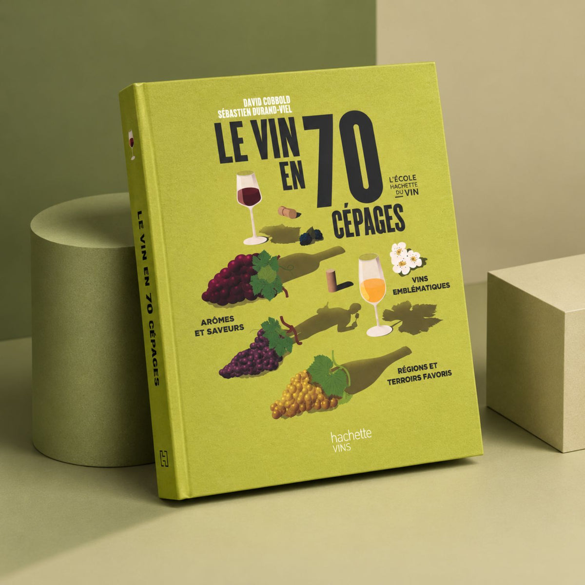 Couverture du livre sur les cépages du vin, design élégant
