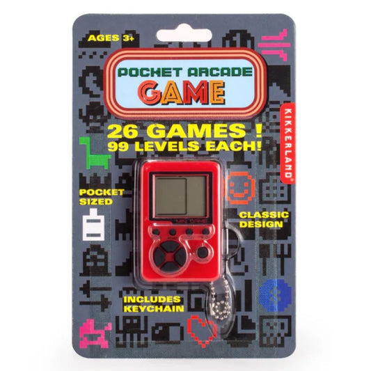 Mini console d'arcade vue de face avec écran rétro