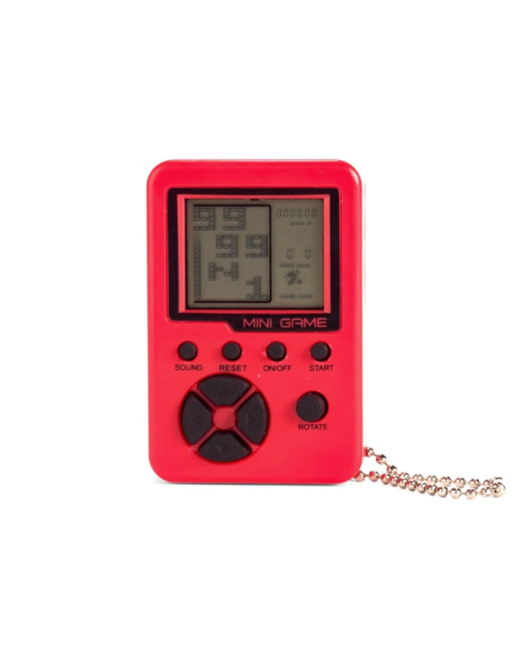 Mini console d'arcade vue de côté avec boutons colorés