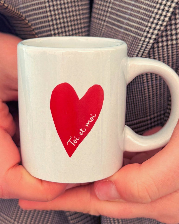 Mini mug Toi et Moi avec cœur rouge sur le devant