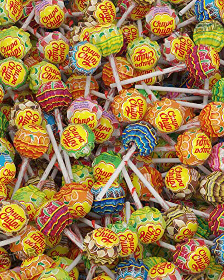 Mini Chupa Chups colorés en forme de piñata.