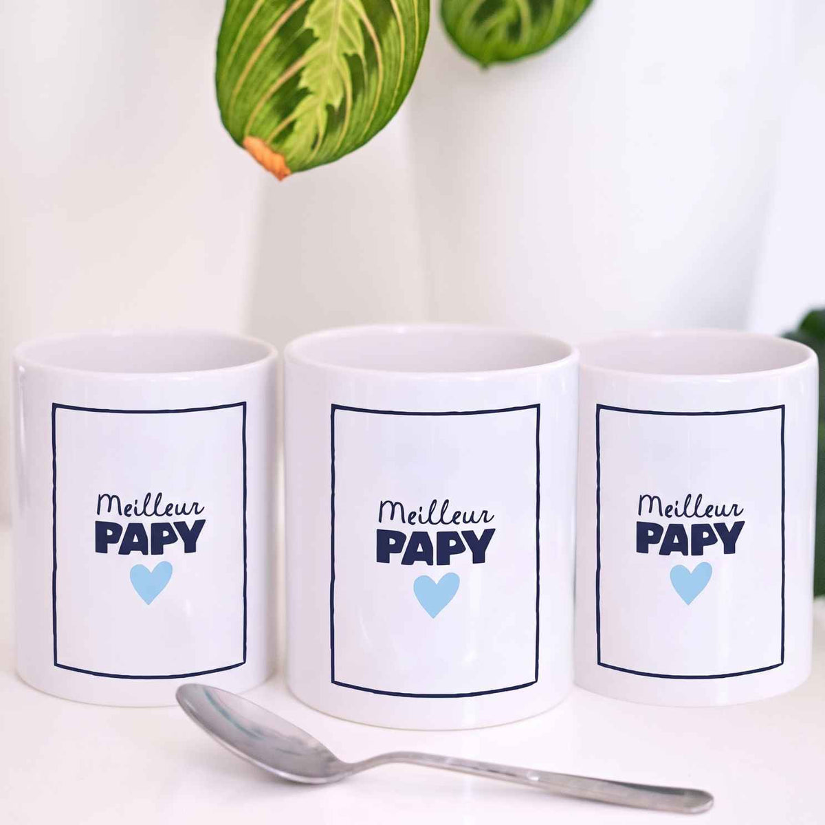 Mug avec inscription 'Meilleur Papy' sur fond blanc