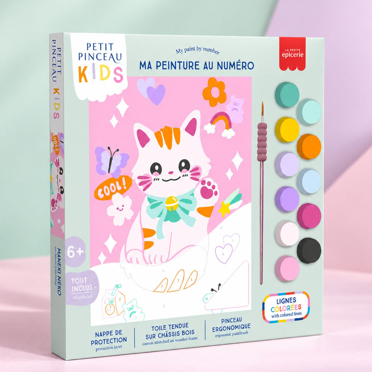 Kit de peinture au numéro avec zones colorées et numérotées