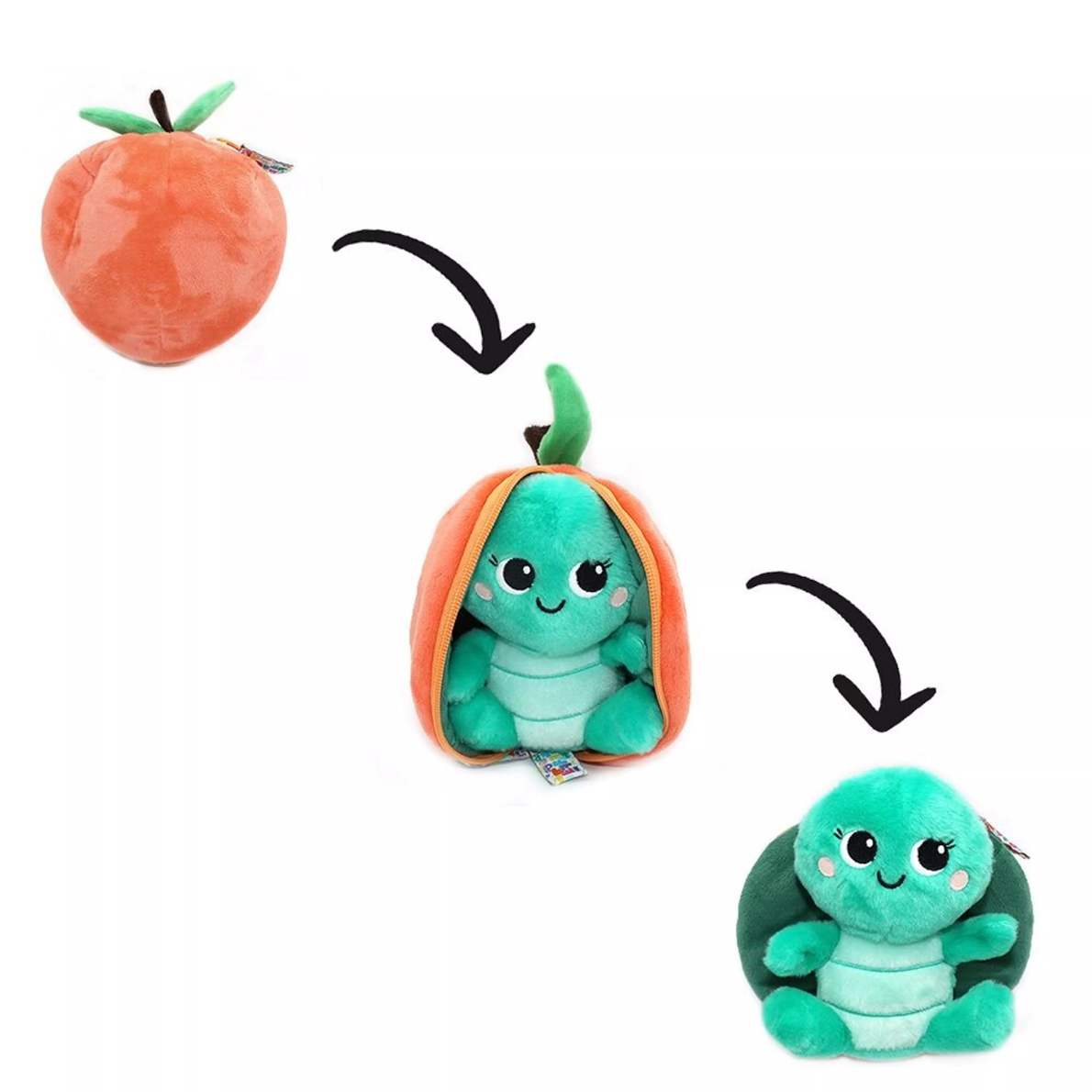 Peluche Corvet la Tortue, vue de face avec texture douce.