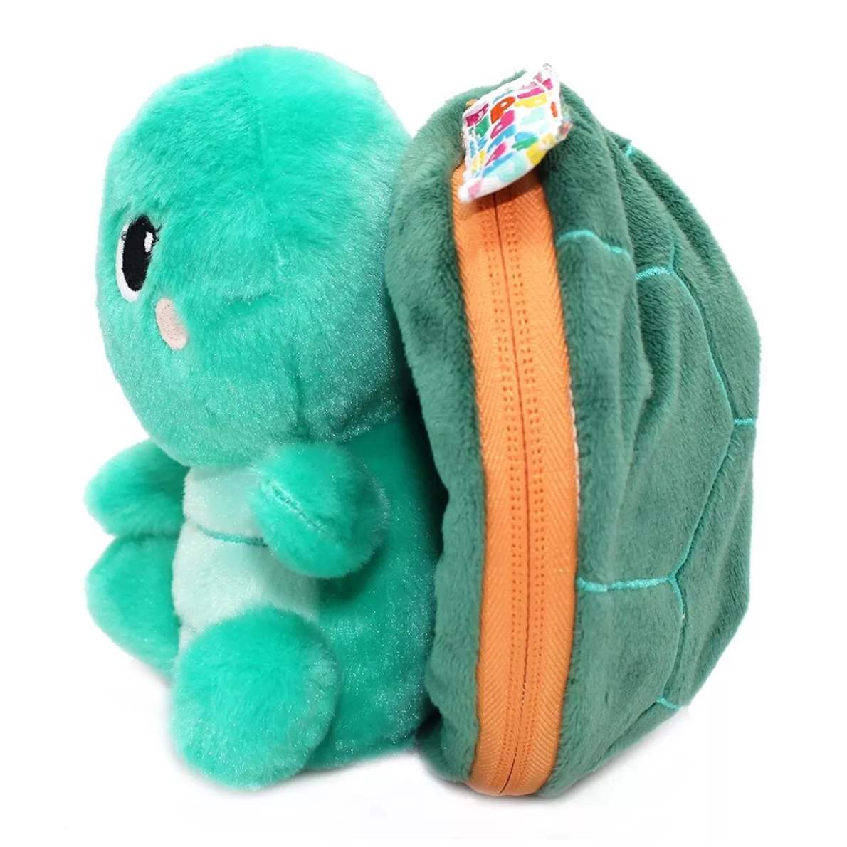 Peluche Corvet la Tortue, vue de face avec texture douce.