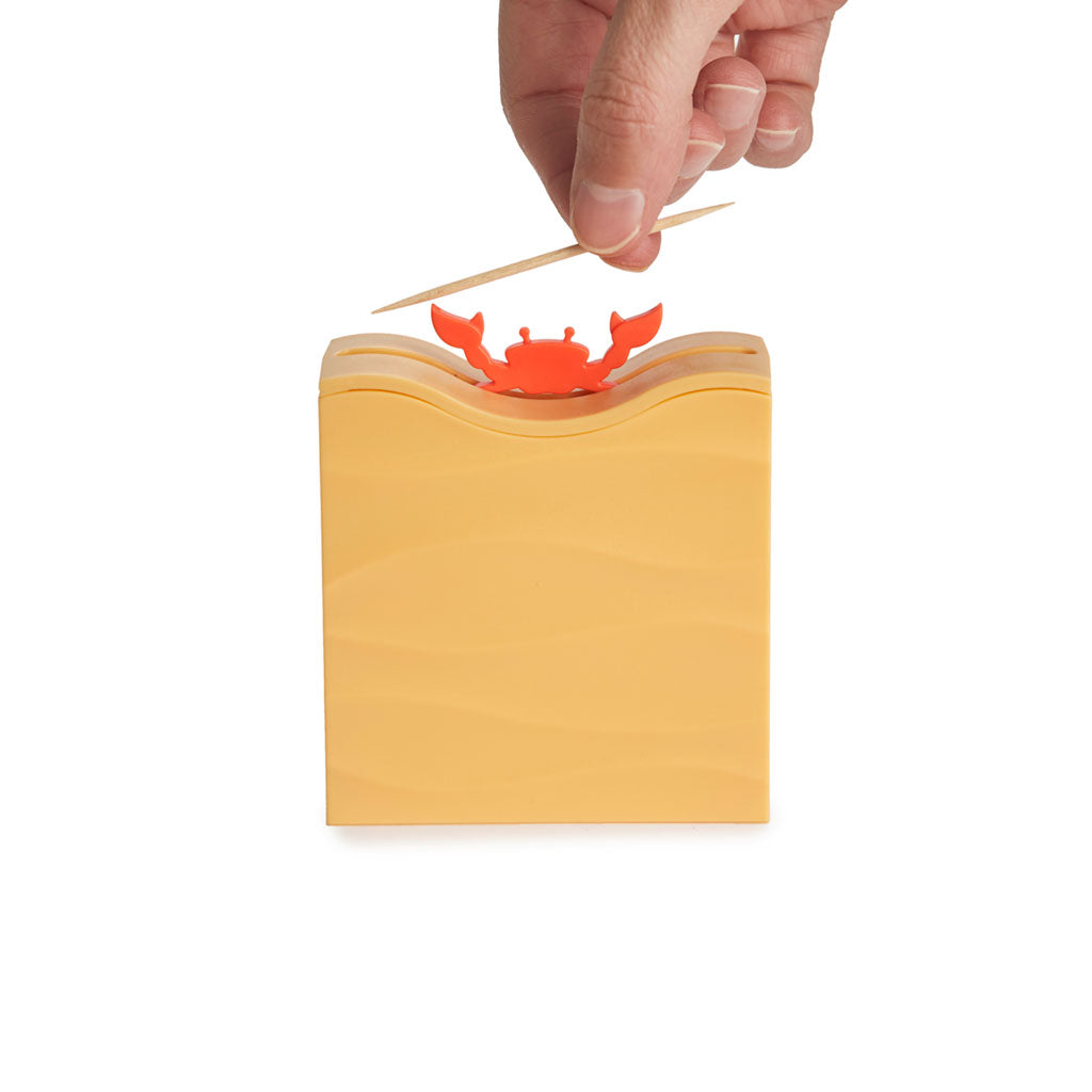Porte cure-dents en forme de crabe avec pinces ouvertes