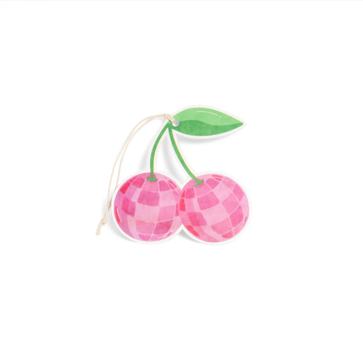 Désodorisant cerise avec motif disco et design rétro