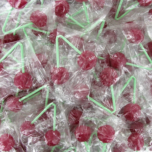 Sucette double cerise avec deux bonbons aux extrémités