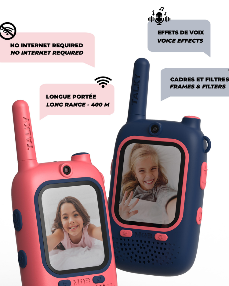 Talkie-walkie vidéo pour enfants avec écran coloré