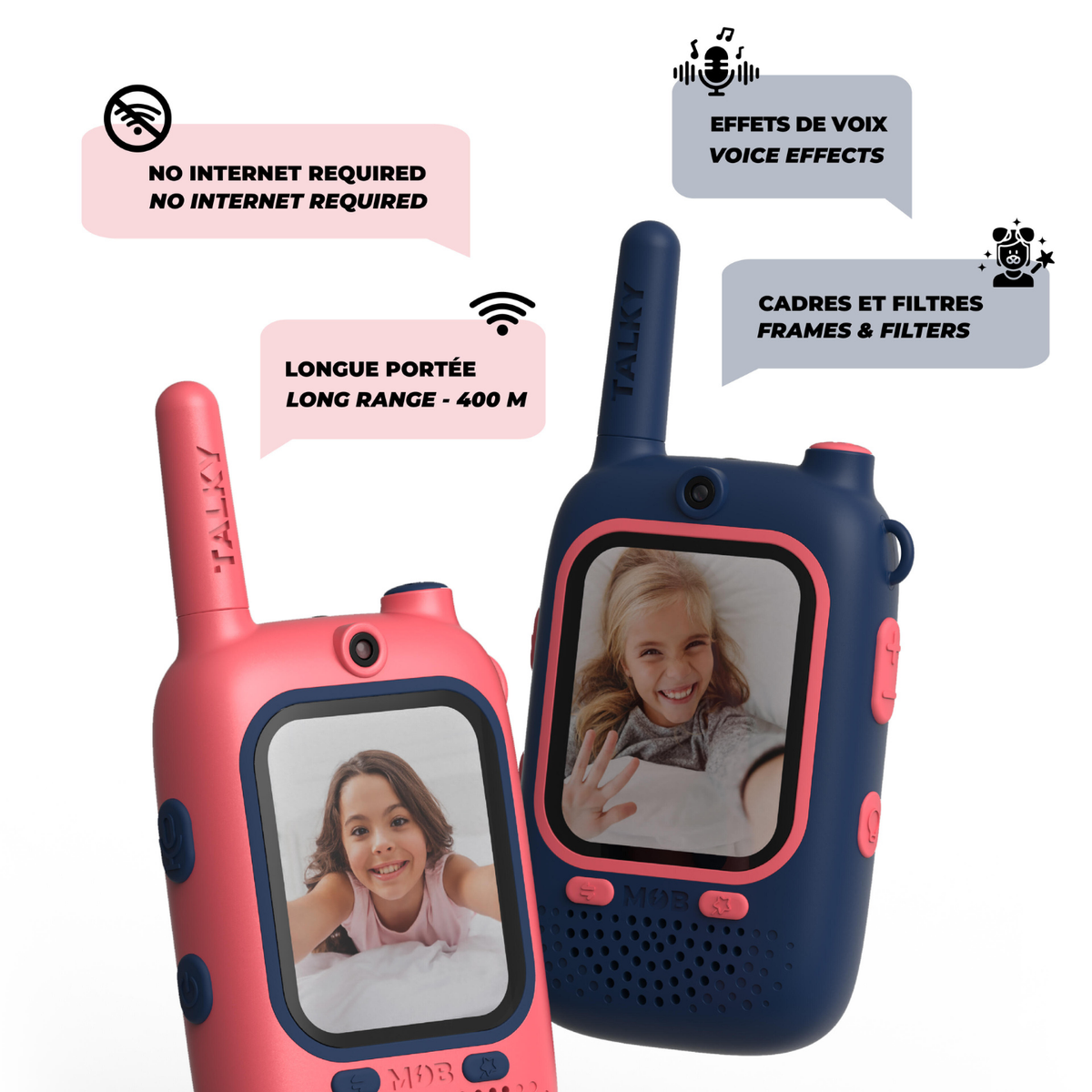 Talkie-walkie vidéo pour enfants avec écran coloré