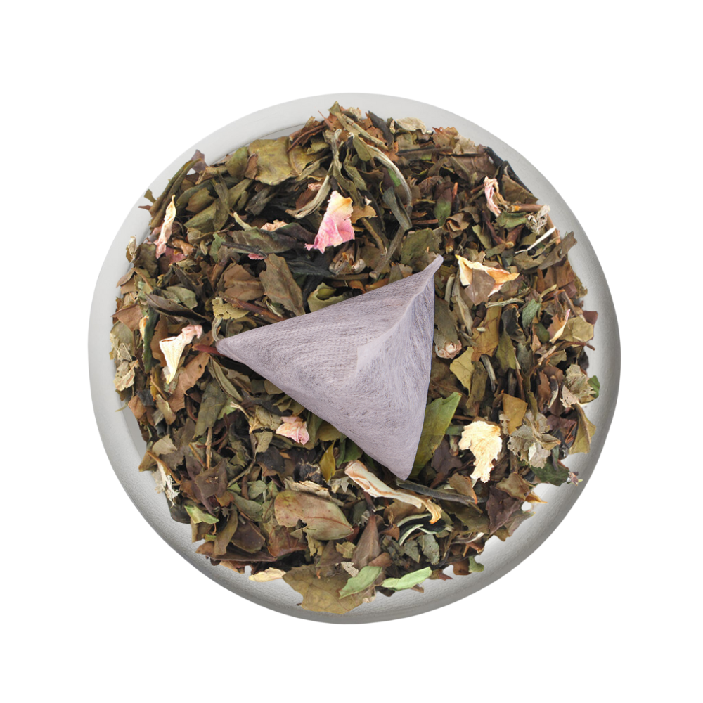 Boîte de thé personnalisée avec infusettes en détail
