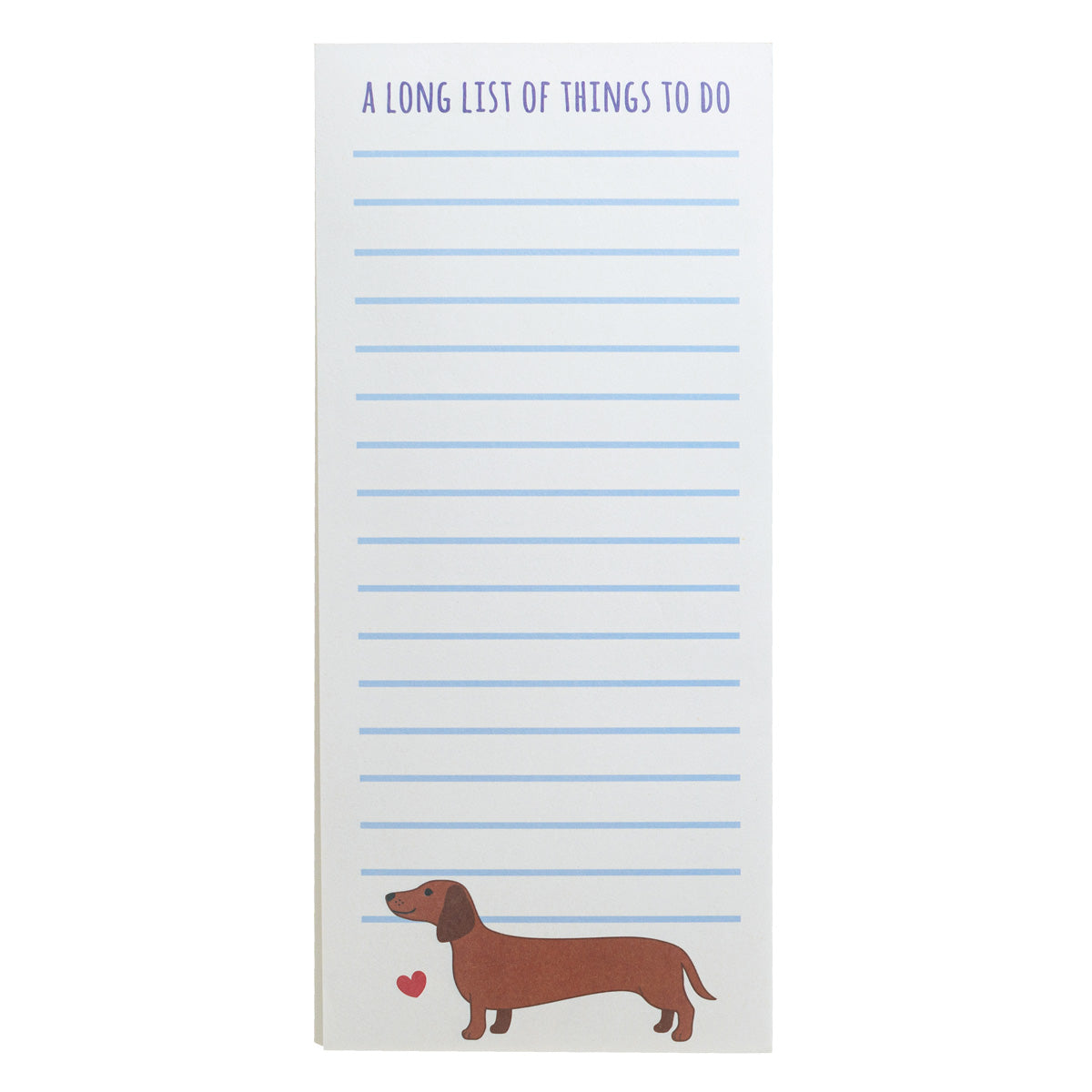 To do list avec un teckel mignon en bas, design amusant.