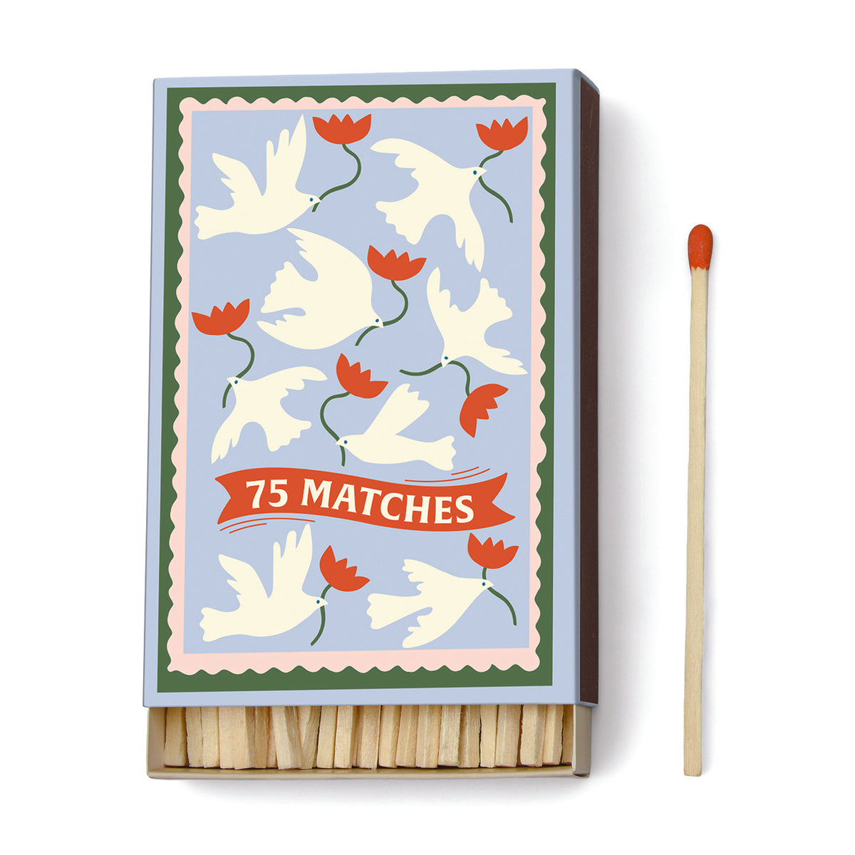 Allumettes illustrées avec motif carnet de voyage