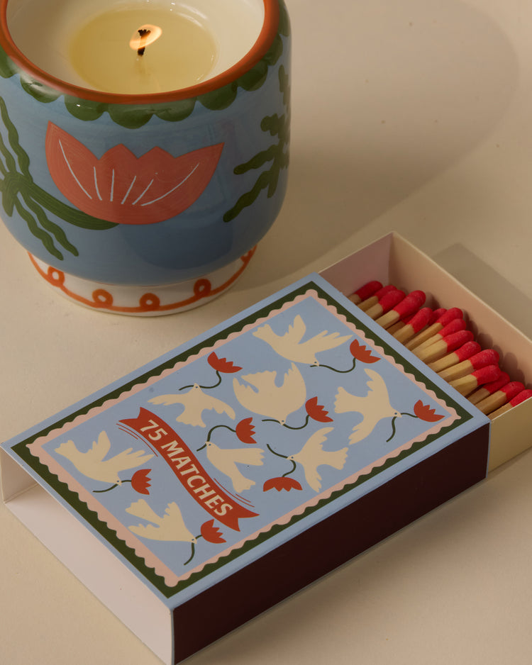 Allumettes illustrées avec motif carnet de voyage