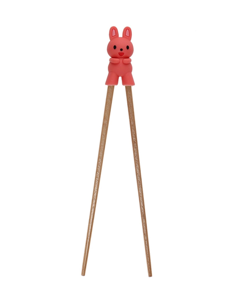 Baguettes d'entraînement en bois avec embout lapin amusant