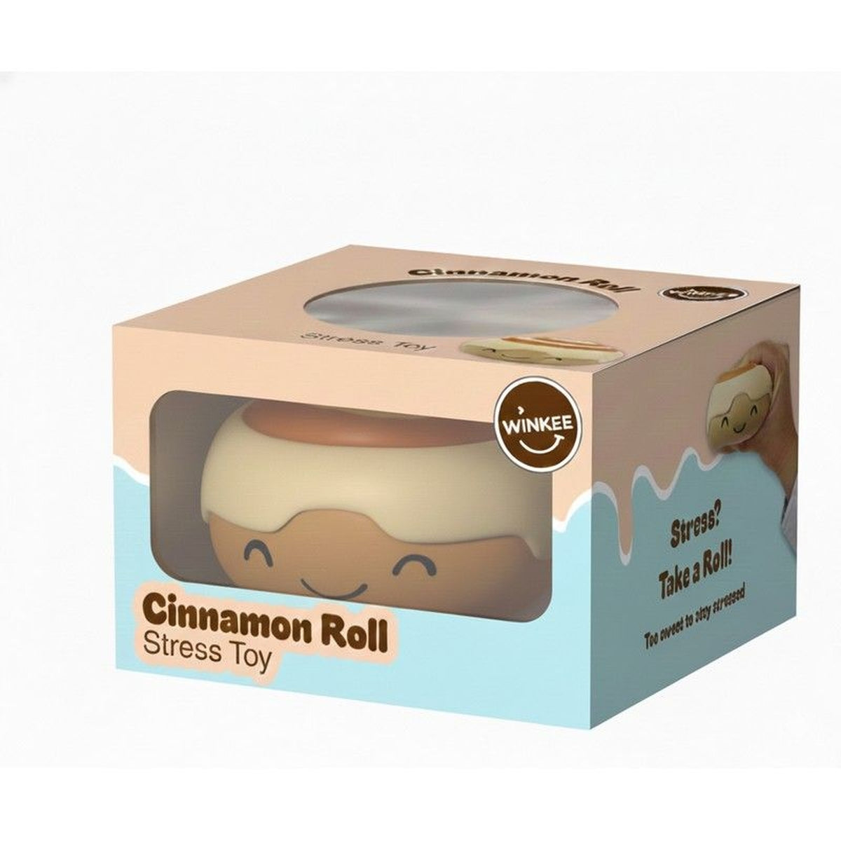 Balle anti-stress en forme de cinnamon roll, vue de dessus