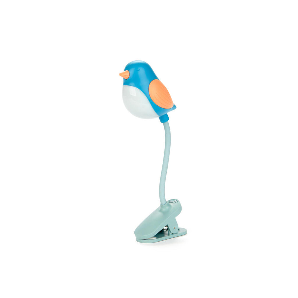 Liseuse Birdie bleue en forme d'oiseau avec bras flexible
