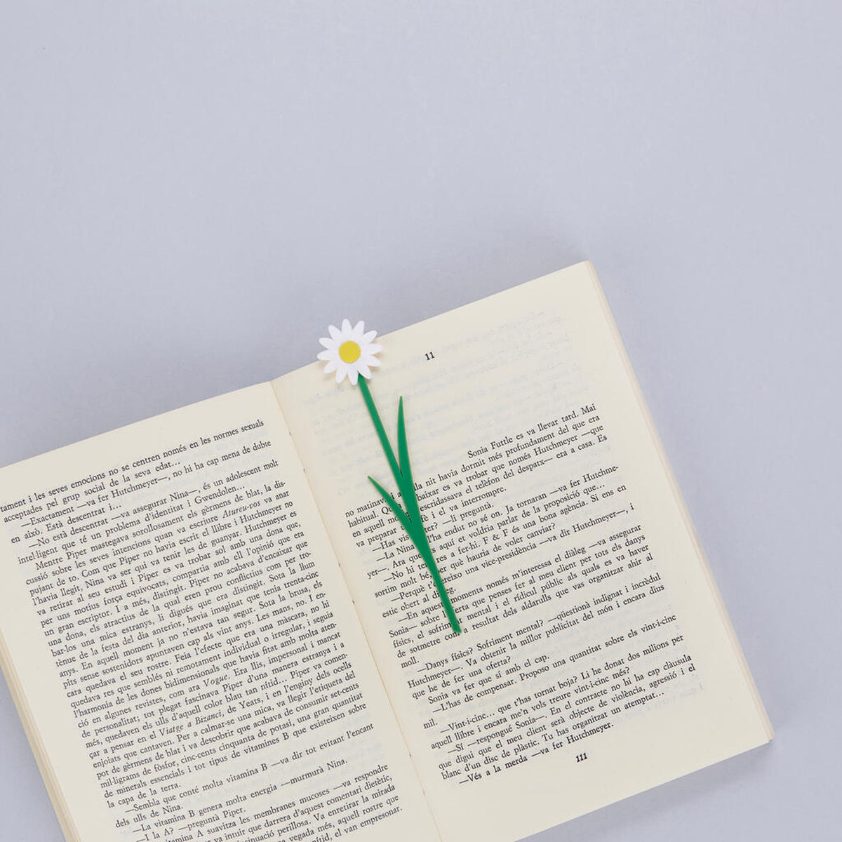Marque-page Daisy avec marguerite en plastique blanc