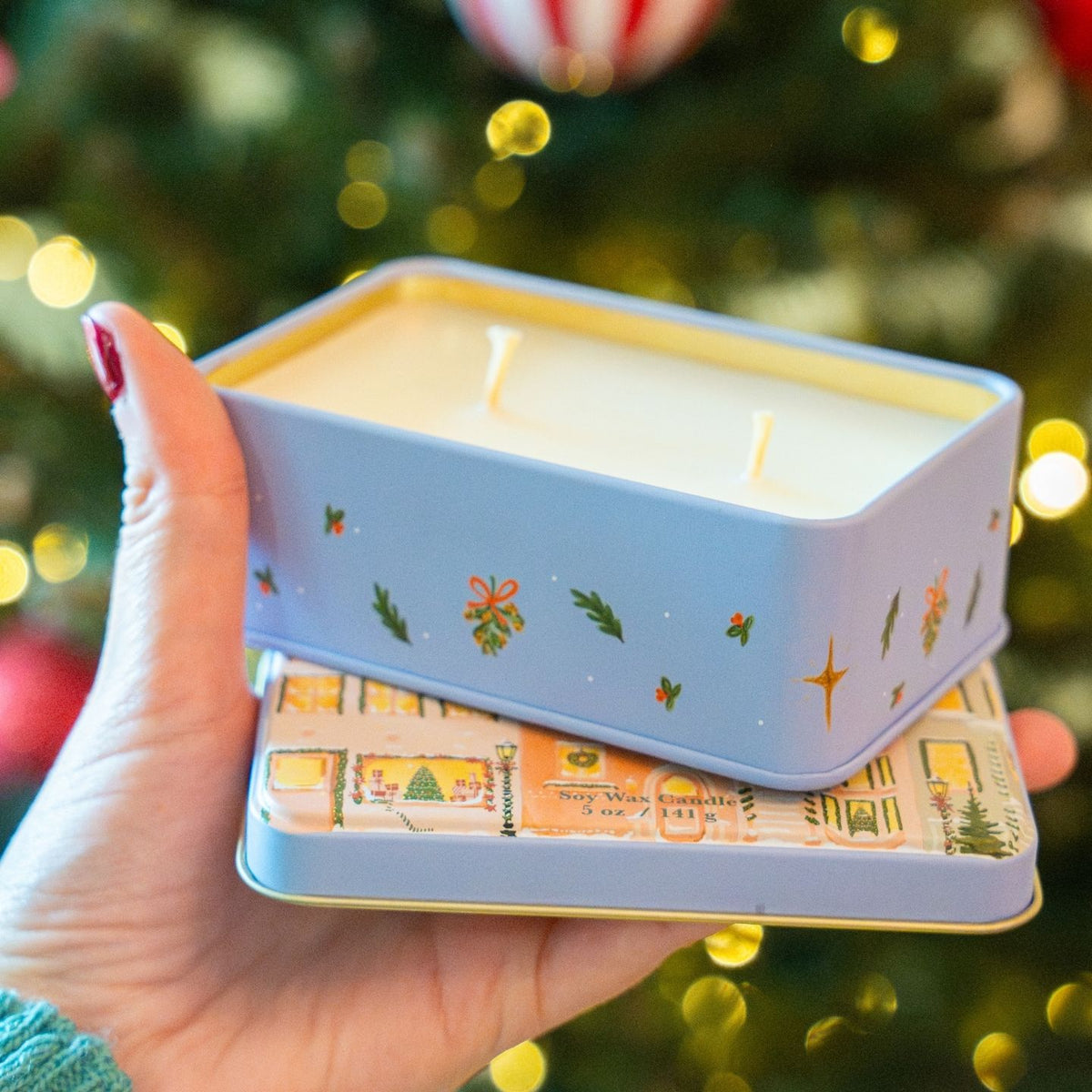 Bougie magie de Noël avec une texture douce et chaleureuse
