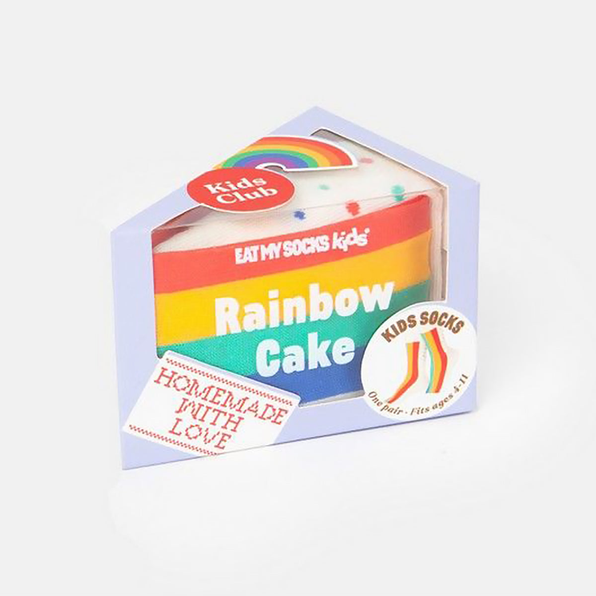 Chaussettes enfants motif Rainbow Cake avec détails colorés