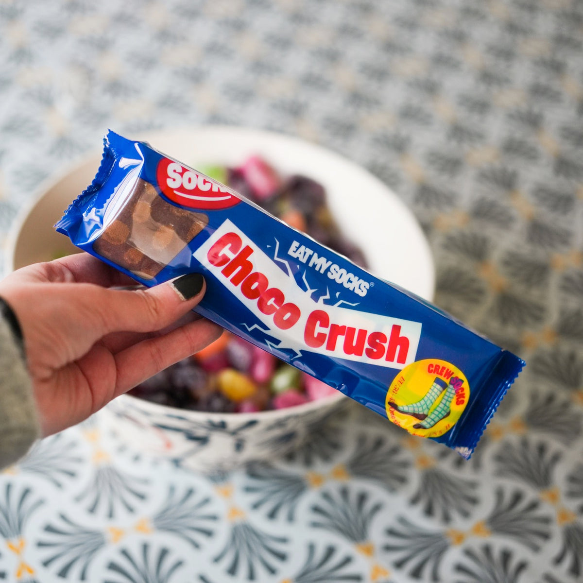 Chaussettes motif barre chocolatée avec détails en relief