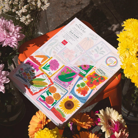 Coffret peinture au numéro avec motifs de sachets de graines