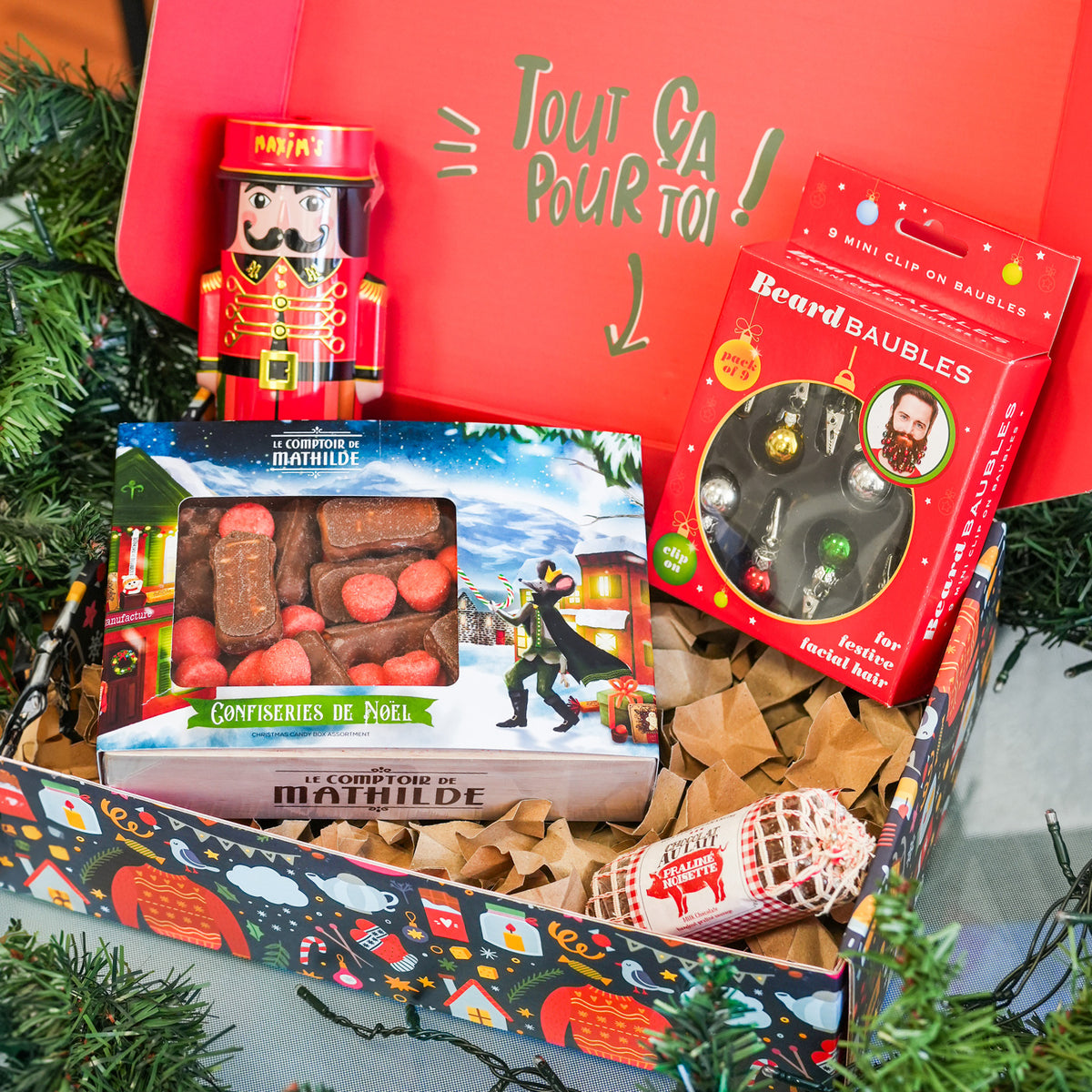Intérieur de la cool box spéciale Noël